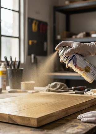 Tek Bond Super Color dorado metálico – aplicación en metal y madera con aerosol – pintura de secado rápido – acabado dorado brillante

