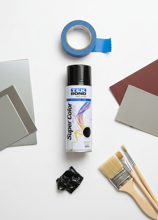 Tek Bond Super Color negro mate – aerosol decorativo multiusos – compatible con metal, madera y plástico – 400ml

