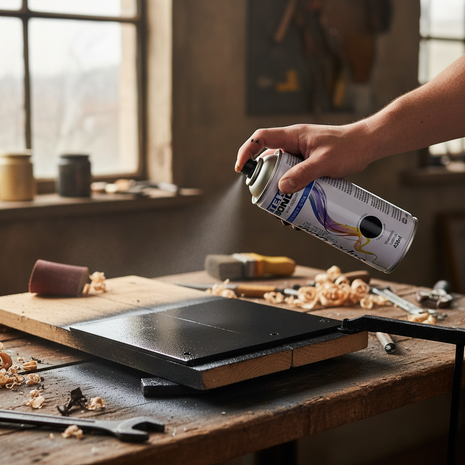 Tek Bond Super Color negro mate – aplicación en metal y madera con aerosol – pintura de secado rápido – acabado mate profesional

