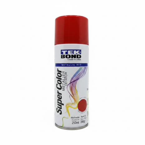 Tek Bond Super Color rojo metálico – pintura en aerosol acabado metálico – cobertura uniforme interior y exterior – Envíos express

