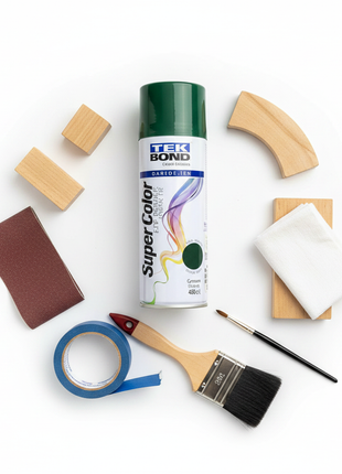 Tek Bond Super Color verde oscuro – aerosol decorativo multiusos – compatible con madera, metal y plástico – uso craft


