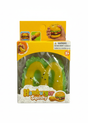 Squishy hamburguesa verde fondo blanco