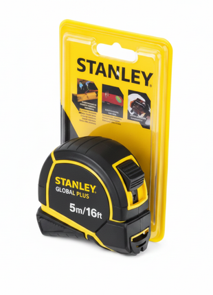 Stanley Global Plus wincha de acero 5M – cinta métrica profesional – freno de seguridad – uso en construcción y carpintería – Envíos express

