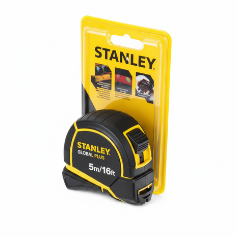 Stanley Global Plus wincha de acero 5M – cinta métrica profesional – freno de seguridad – uso en construcción y carpintería – Envíos express

