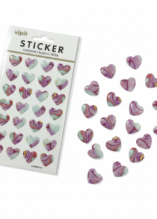 Sticker Corazones flat lay