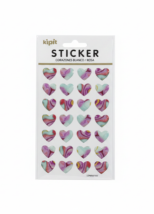 Sticker Corazones fondo blanco