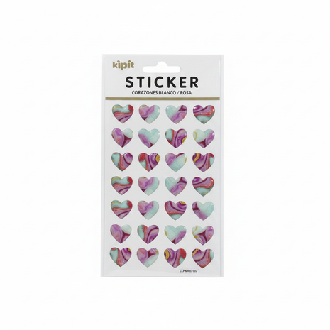 Sticker Corazones fondo blanco