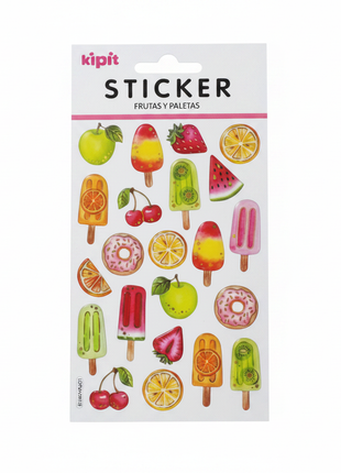 Sticker Frutas y Paletas fondo blanco