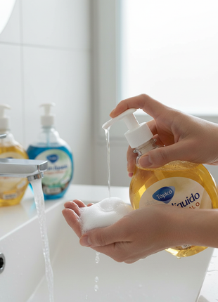 Tópico jabón líquido avena y coco 1L – lavado de manos con espuma cremosa – antibacterial – piel suave

