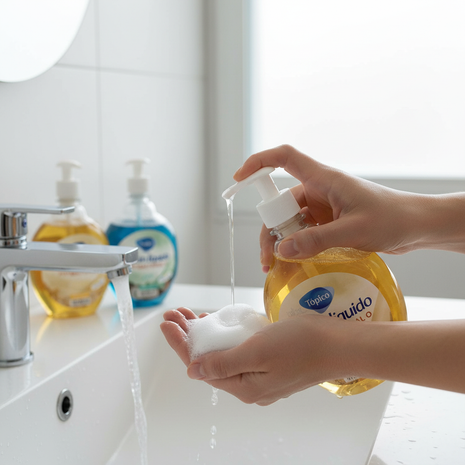 Tópico jabón líquido avena y coco 1L – lavado de manos con espuma cremosa – antibacterial – piel suave

