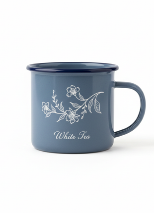 Tazón 370ml Diseño Floral Azul Gris - fondo blanco