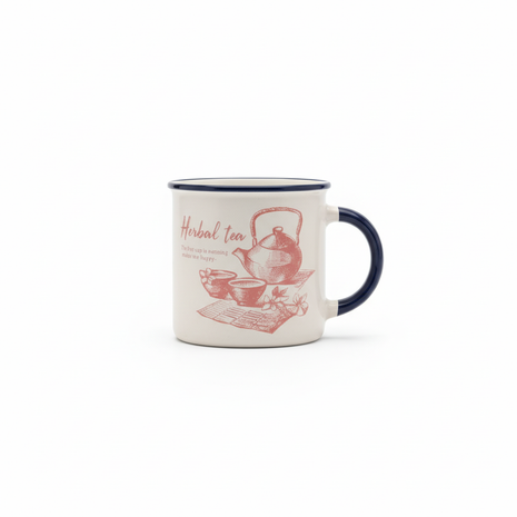 Tazón 370ml Diseño Vintage Blanco - fondo blanco