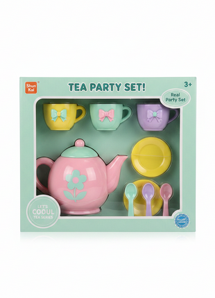 Shun Kai Tea Party Set juego de té infantil tetera tazas platitos cucharitas pastel