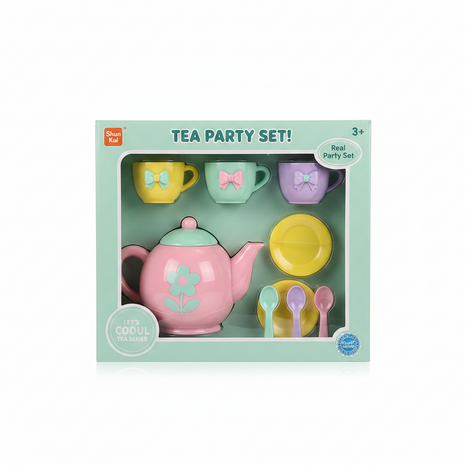 Shun Kai Tea Party Set juego de té infantil tetera tazas platitos cucharitas pastel