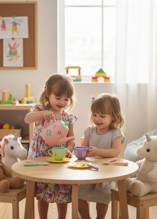 Shun Kai Tea Party Set juego imaginativo niñas fiesta de té colores pastel 3 años