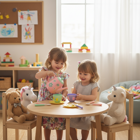 Shun Kai Tea Party Set juego imaginativo niñas fiesta de té colores pastel 3 años