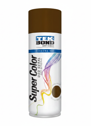 TEK BOND Super Color spray marrón – pintura en aerosol de alta cobertura – acabado mate cálido – uso en madera, metal y superficies decorativas

