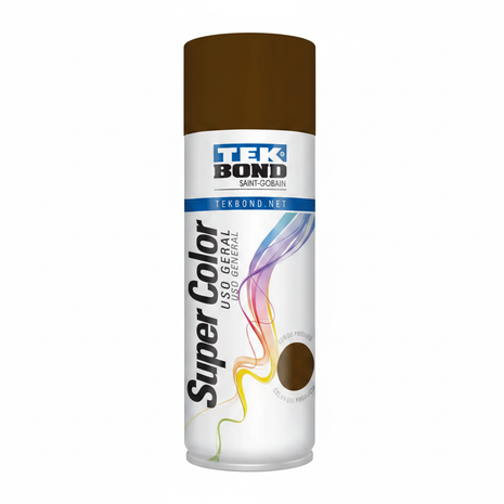 TEK BOND Super Color spray marrón – pintura en aerosol de alta cobertura – acabado mate cálido – uso en madera, metal y superficies decorativas

