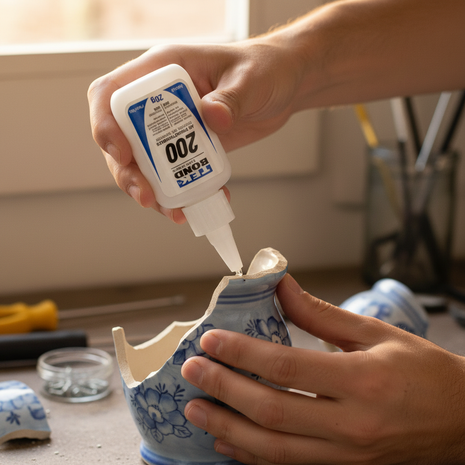 Tekbond 200 cianocrilato aplicado en reparación de cerámica y plástico – pegamento instantáneo multiusos de alta resistencia – Envíos express
