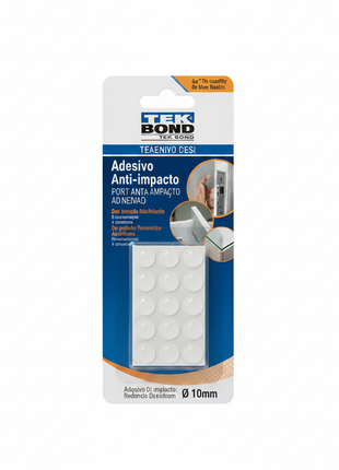 Tekbond topes anti impacto adhesivos 10mm – bumpers transparentes autoadhesivos – protección de muebles y puertas – Envíos express

