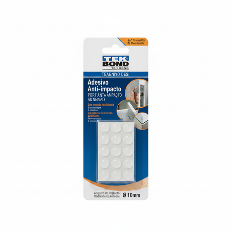 Tekbond topes anti impacto adhesivos 10mm – bumpers transparentes autoadhesivos – protección de muebles y puertas – Envíos express

