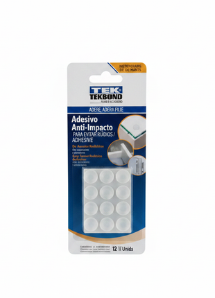 Tekbond topes anti impacto adhesivos 12mm – bumpers transparentes autoadhesivos – protección de muebles y puertas – Envíos express


