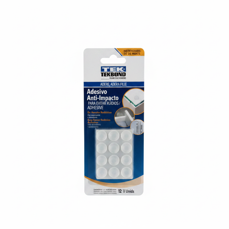 Tekbond topes anti impacto adhesivos 12mm – bumpers transparentes autoadhesivos – protección de muebles y puertas – Envíos express

