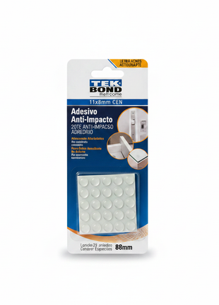 Tekbond topes anti impacto adhesivos 8mm – bumpers transparentes autoadhesivos – protección de muebles y puertas – Envíos express

