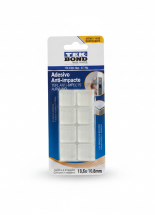 Tekbond topes anti impacto rectangulares 19.8mm – bumpers blancos autoadhesivos – protección de muebles y puertas – Envíos express

