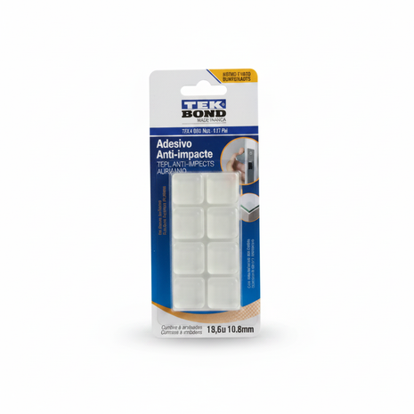 Tekbond topes anti impacto rectangulares 19.8mm – bumpers blancos autoadhesivos – protección de muebles y puertas – Envíos express

