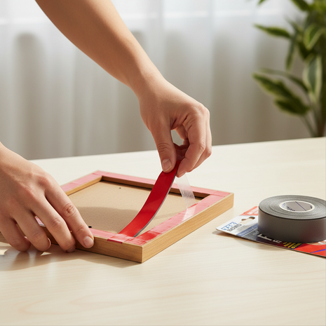 Tekbond Fixa Tudo gris – montaje fácil en paredes – cinta doble cara con liner rojo – fija cuadros, espejos y objetos sin dañar

