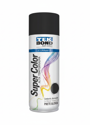 Tekbond Super Color pintura aerosol alta temperatura negro mate – resistente al calor para motores y escapes – Envíos express

