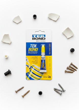 Tekbond Super Glue 2g con materiales compatibles – pega cerámica, plástico y metal al instante – Envíos express

