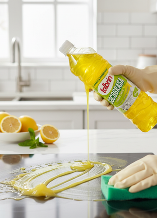 Tolbrín Saca Grasa limón en situación de uso