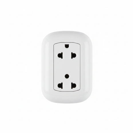 Tomacorriente doble universal Opalux – enchufes para clavija plana y redonda – instalación empotrada para hogar

