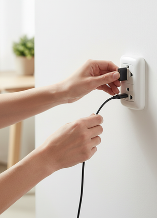 Tomacorriente Opalux doble en pared – conexión segura para cargadores y electrodomésticos en el hogar

