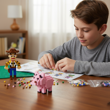 Toy Story 5 nano brick – armado de figuras pixel art – concentración y creatividad – coleccionables Disney