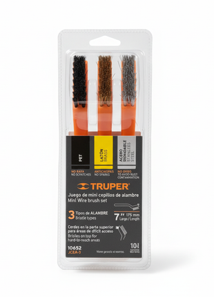 Truper Mini Cepillos de Alambre fondo blanco