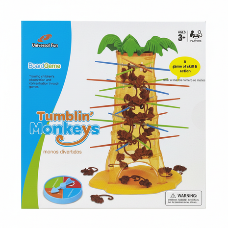 Tumblin' Monkeys – juego de habilidad y acción – torre con monos y palitos – mayores 3 años
