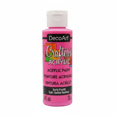 Pintura acrílica tutti frutti fucsia 118ml frasco DecoArt Crafter's Acrylic tapa blanca — OcShop Perú

