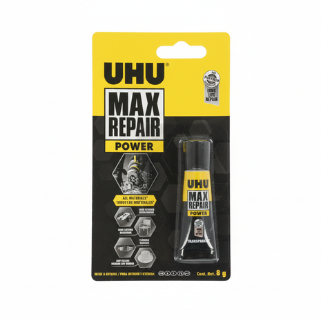 UHU MAX REPAIR POWER - Fondo Blanco Cuadrado
