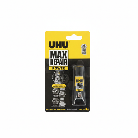 UHU Max Repair Power adhesivo extra fuerte 8g – pega cerámica, goma, metal y plástico con máxima resistencia – Envíos express

