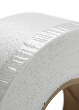 Unipega Fixa Forte – detalle cinta espuma doble faz blanca – textura adhesiva ultra fuerte – fijación permanente sin herramientas

