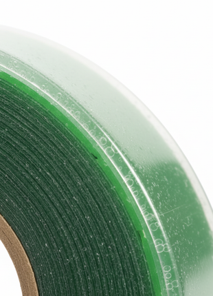 Unipega Fixa Forte – detalle cinta doble faz transparente – liner verde – adhesivo ultra fuerte 800g de fijación


