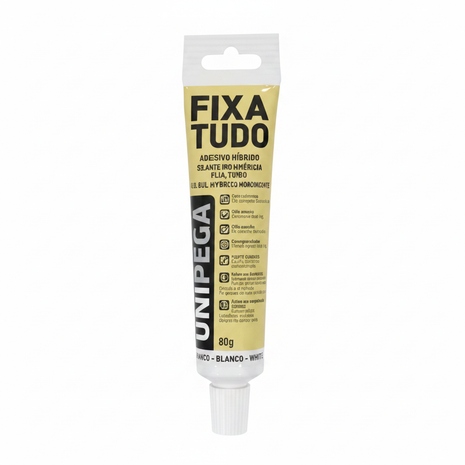Unipega Fixa Tudo adhesivo híbrido multiusos 80g – pega cerámica, madera, metal y plástico sin necesidad de clavar – Envíos express


