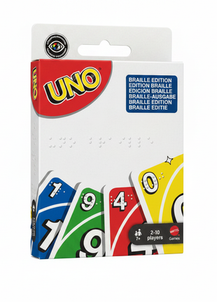 UNO Braille Edition diseño exacto fondo blanco