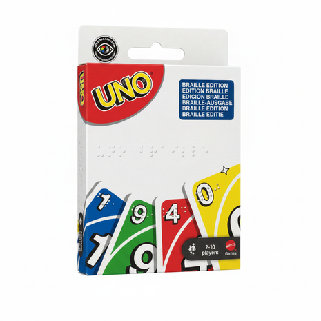 UNO Braille Edition diseño exacto fondo blanco
