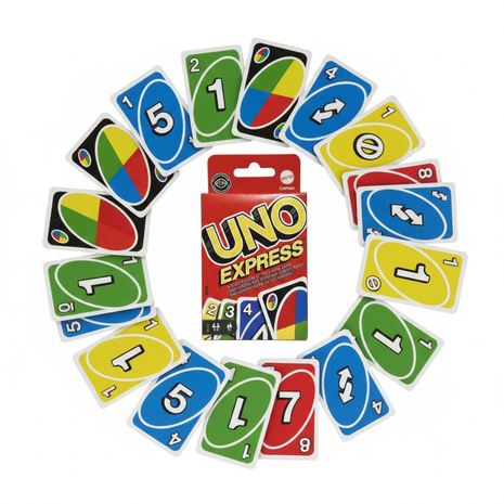 UNO Express - cartas rodeando la caja