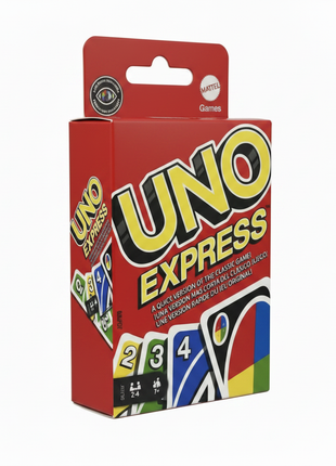 UNO Express Mattel juego de cartas rápido caja roja – diversión para 2 a 10 jugadores niños y adultos


