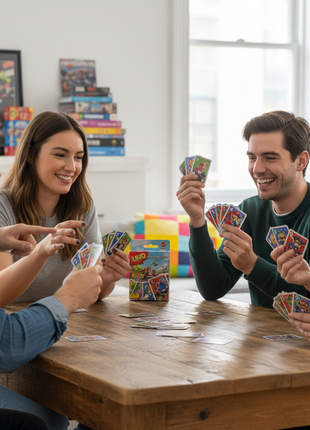 UNO Mario Kart juego cartas familiar Mario Luigi Yoshi noche de juegos competencia